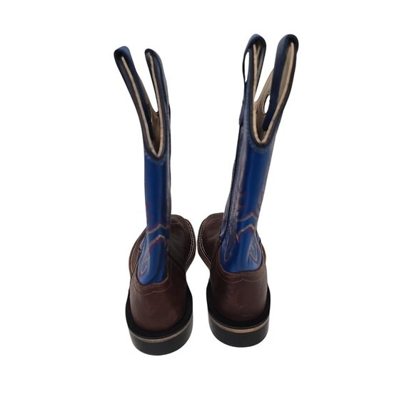 Cody James Kid's Brown & Blue Square Toe Western Boots BBSC1840 Size 3D - Picture 3 of 7